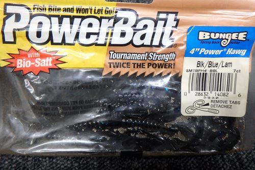 PowerBait Bungee 4`Power Hawg/Blk Blue Lam